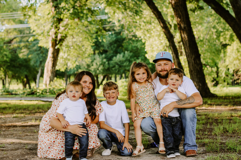 Tyler Parker, owner of 4P Roofing, with his family